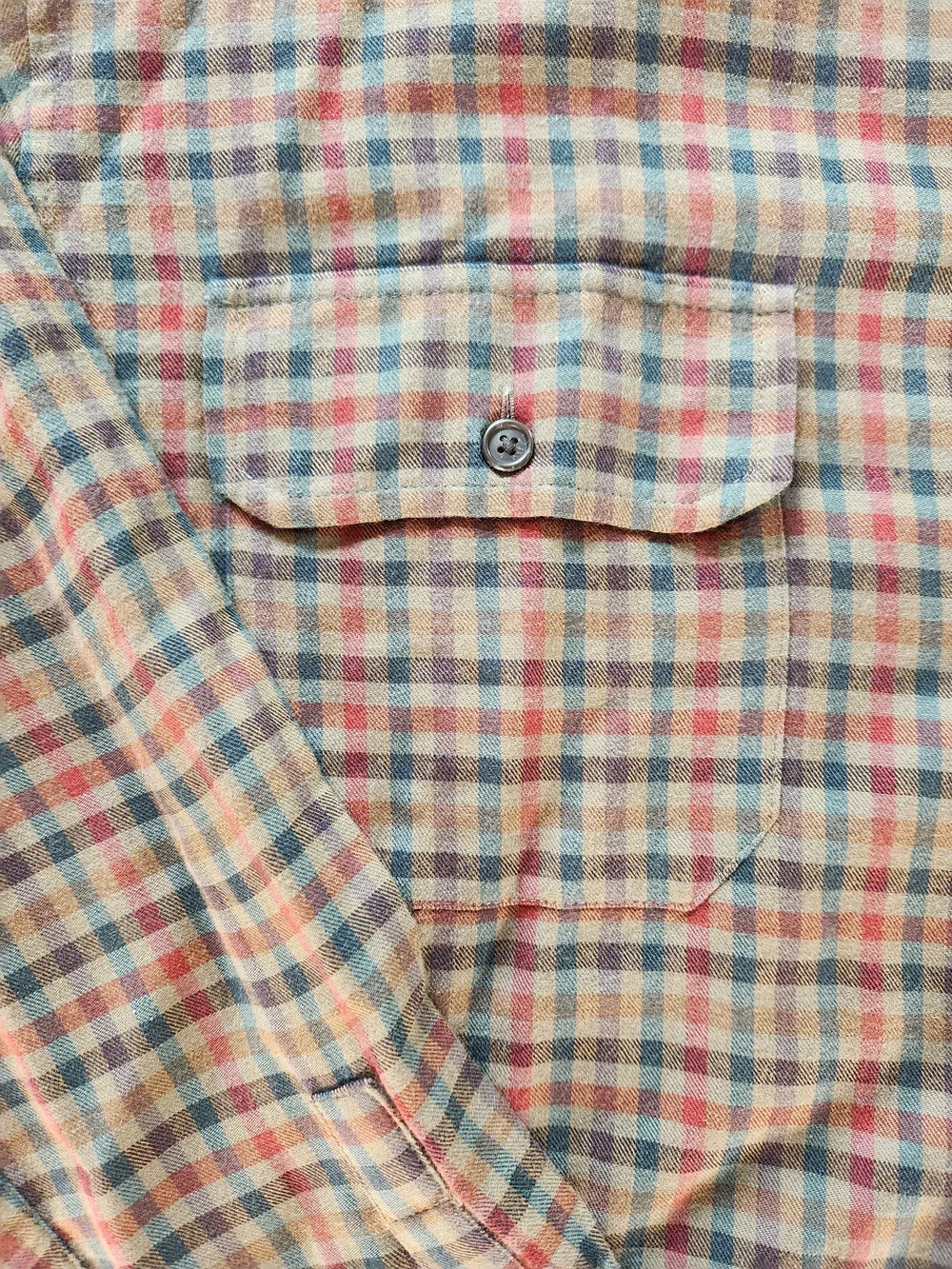 J.CREW Men's Plaid Flannel Button-Up Long Sleeve Point Collar Pockets Size M
